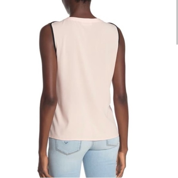 Calvin Klein Tipped Split Neck Tank Top - Picture 2 of 5